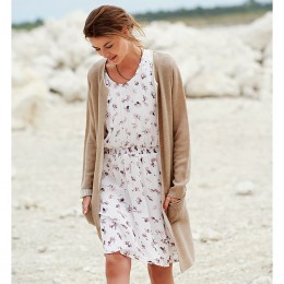 KAFFE WATERCURL DRESS CHALK