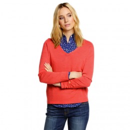 MORRIS LADY MERINO VNECK RED