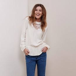 KAFFE LOUISE BLOUSE CHALK