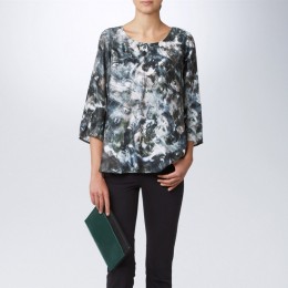TWIST AND TANGO SAGA BLOUSE GREEN CLOUD PRINT