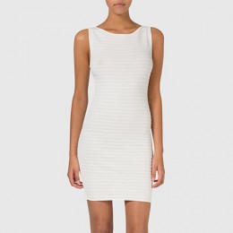 J.LINDEBERG MIKA SHARP STRIPE DRESS OFF WHITE