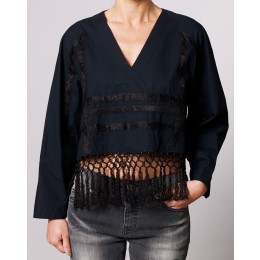 NON SENSE TOP L/S WASHED BLACK