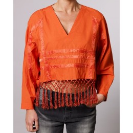 NON SENSE TOP L/S CHILLI RED