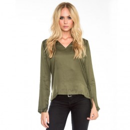 NON SENSE TOP L/S DARK ARMY GREEN 