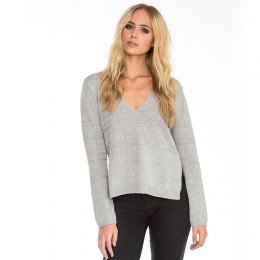 NON SENSE V-NECK PULLOVER GREY MELANGE