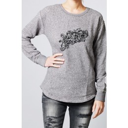 NON SENSE SWEAT CREW SLOUCHY GREY MELANGE
