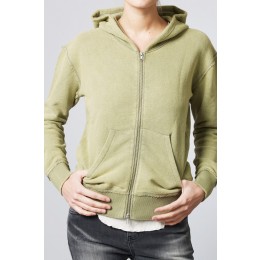 NON SENSE SWEAT ZIP HOODIE ARMY GREEN
