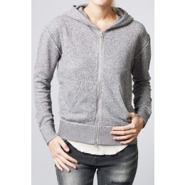 NON SENSE SWEAT ZIP HOODIE GREY MELANGE