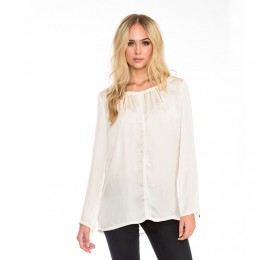 NON SENSE LONG BLOUSE L/S  WASHED WHITE 