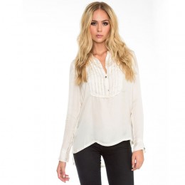 NON SENSE BLOUSE L/S WASHED WHITE 