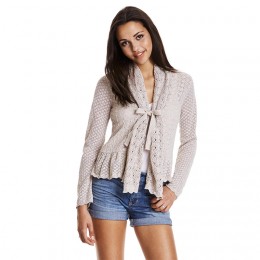 ODD MOLLY TOP-DRAWER CARDIGAN PORCELAIN
