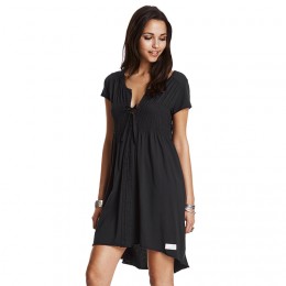 ODD MOLLY HOME-LAND DRESS ALMOST BLACK