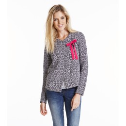 ODD MOLLY KNITTED WINGS CARDIGAN ALMOST BLACK