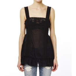 ODD MOLLY HARRIET TANK ALMOST BLACK