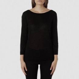 SELECTED FEMME PELJA 3/4 KNIT TOP BLACK