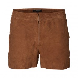 SELECTED FEMME POLLY MW SUEDE SHORTS BROWN PATINA