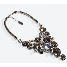 IOAKU THE SACRED STONE NECKLACE RHODIUM
