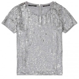 MAISON SCOTCH ALLOVER SEQUIN SHORT SLEEVE