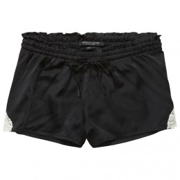 MAISON SCOTCH SILK SHORTS WITH LACE BLACK BLACK