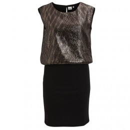 OBJECT TAYLOR S/L DRESS BLACK/COPPER