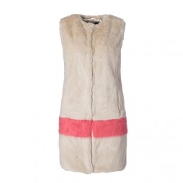 UNREAL FUR TUNDRA VEST CHAMPAGNE & CORAL